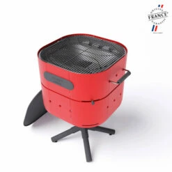 Barbecue Charbon Aluvy Marcel Basalte (pied Anthracite) + Couvercle - 12 Couleurs -Vente Napoléon barbecue charbon aluvy marcel basalte avec couvercle 4