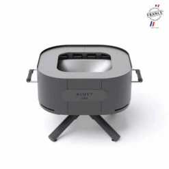 Braséro Plancha Aluvy Sam Basalte (pied Gris Anthracite) Inox Avec Couvercle -Vente Napoléon brasero aluvy sam basalte plancha inox avec couvercle 2