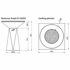 Braséro Plancha Artiss G1 Basic Corten 74 Cm Plancha Plaque Acier -Vente Napoléon brasero artiss g1 basic corten plancha acier carbone 4