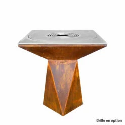 Braséro Plancha Artiss G1 Corten 90 Cm Plaque Acier -Vente Napoléon brasero artiss g1 corten plancha acier carbone 3