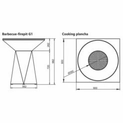 Braséro Plancha Artiss G1 Graphite 90 Cm Plaque Inox -Vente Napoléon brasero artiss g1 graphite plancha acier inoxydable 5