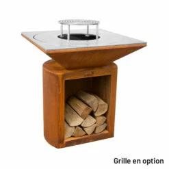 Braséro Plancha Artiss G2 Corten 90 Cm Plaque Acier -Vente Napoléon brasero artiss g2 corten plancha acier carbone 3