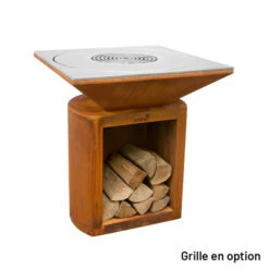 Braséro Plancha Artiss G2 Corten 90 Cm Plaque Acier -Vente Napoléon brasero artiss g2 corten plancha acier carbone 4