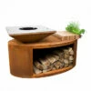Braséro Plancha Artiss G3 Corten 90 Cm Acier Et Tablette Bois -Vente Napoléon brasero artiss g3 corten plancha acier carbone et tablette bois