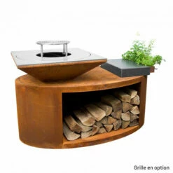 Braséro Plancha Artiss G3 Corten 90 Cm Acier Et Tablette Granit -Vente Napoléon brasero artiss g3 corten plancha acier carbone et tablette granite 2
