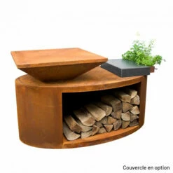 Braséro Plancha Artiss G3 Corten 90 Cm Acier Et Tablette Granit -Vente Napoléon brasero artiss g3 corten plancha acier carbone et tablette granite 4