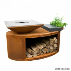 Braséro Plancha Artiss G3 Corten 90 Cm Acier Inoxydable Et Tablette Granit -Vente Napoléon brasero artiss g3 corten plancha acier inoxydable et tablette granite 4