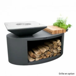 Braséro Plancha Artiss G3 Graphite 90 Cm Acier Et Tablette Bois -Vente Napoléon brasero artiss g3 graphite plancha acier carbone et tablette bois 3