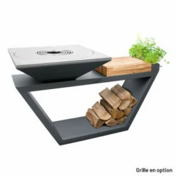 Braséro Plancha Artiss G4 Graphite 90 Cm Plaque Acier Et Tablette Bois -Vente Napoléon brasero artiss g4 graphite plancha acier carbone et tablette bois 2