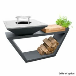 Braséro Plancha Artiss G4 Graphite 90 Cm Plaque Acier Et Tablette Bois -Vente Napoléon brasero artiss g4 graphite plancha acier carbone et tablette bois 3