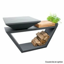 Braséro Plancha Artiss G4 Graphite 90 Cm Plaque Acier Et Tablette Bois -Vente Napoléon brasero artiss g4 graphite plancha acier carbone et tablette bois 5