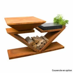 Braséro Plancha Artiss G5 Corten 90 Cm Plaque Acier Et Tablette Granit -Vente Napoléon brasero artiss g5 corten plancha acier carbone et tablette granite 5