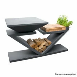 Braséro Plancha Artiss G5 Graphite 90 Cm Plaque Acier Et Tablette Bois -Vente Napoléon brasero artiss g5 graphite plancha acier carbone et tablette bois 5