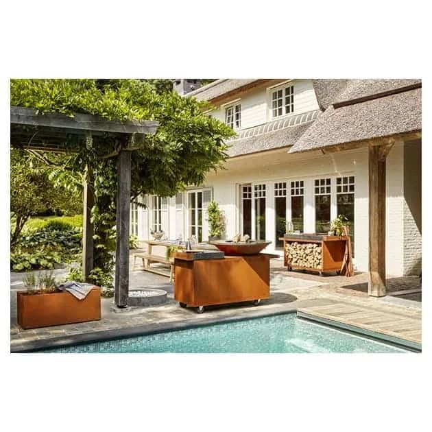 Braséro Plancha OFYR Island 100 Pro Acier Corten Billot Céramique Anthracite 4 Braséro Plancha OFYR Island 100 Pro Acier Corten Billot Céramique Anthracite – Image 2