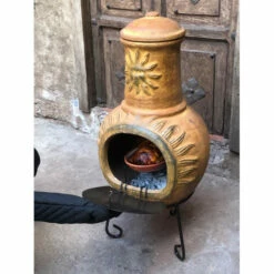 Cheminée Mexicaine Extérieure Grand Modèle 106 Cm Soleil Jaune -Vente Napoléon cheminee mexicaine gm 106cm soleil jaune sur base 2