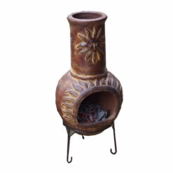 Cheminée Mexicaine Extérieure Grand Modèle 106 Cm Soleil Rouge