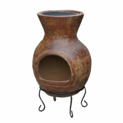 Cheminée Mexicaine Sur Base Mexico Trade Center Grand Modèle 113 Cm Rouge