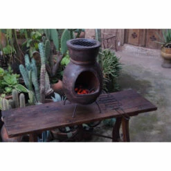 Cheminée Mexicaine Sur Base Avec Grille Inox Mexico Trade Center Jumbo 113 Cm Brun -Vente Napoléon cheminee mexicaine jumbo brun 113cm sur base avec grille inox 7