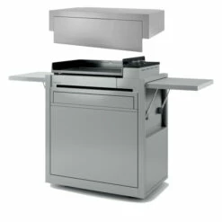 Ensemble Plancha électrique Fonte Forge Adour Premium E60 Inox Sur Chariot + Capot