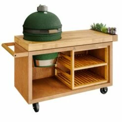 Kamado Big Green Egg Large Øint 46cm Sur Table Corten PRO Bois Teck Ofyr