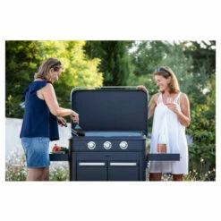 Plancha Gaz Eno 80 Enosign Blue Navy 3 Brûleurs 70 X 40 Avec Couvercle -Vente Napoléon plancha enosign gaz 80 bleu navy capot 3