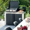 Plancha Gaz Eno 65 Enosign Inox Et Noir 2 Brûleurs 56 X 40 Avec Couvercle -Vente Napoléon plancha gaz enosign 65 inox et noir
