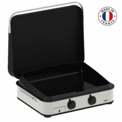Plancha Gaz Eno 65 Enosign Inox Et Noir 2 Brûleurs 56 X 40 Avec Couvercle -Vente Napoléon plancha gaz enosign 65 inox et noir 2