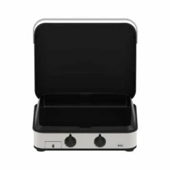 Plancha Gaz Eno 65 Enosign Inox Et Noir 2 Brûleurs 56 X 40 Avec Couvercle -Vente Napoléon plancha gaz enosign 65 inox et noir 4