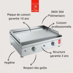 Ensemble Plancha Gaz Inox Planet Chef 55 Lisse Sur Chariot -Vente Napoléon plancha gaz sur chariot planet chef 55 xl inox 2