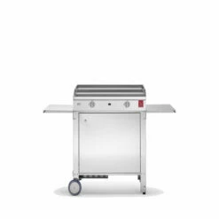 Ensemble Plancha Gaz Inox Planet Chef 55 Lisse Sur Chariot