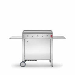 Ensemble Plancha Gaz Inox Planet Chef 80 Sur Chariot