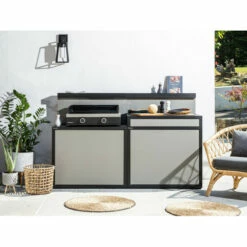 Desserte Universelle Plancha 3-4 Feux Forge Adour Acier Noir Et Gris