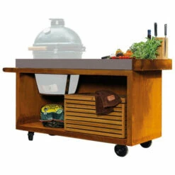 Table OFYR Pro 135 Corten / Béton Pour Big Green Egg -Vente Napoléon table corten pro 135 ofyr concrete bge 2