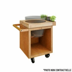 Table OFYR Pro 65 Corten / Bois De Teck Pour Big Green Egg -Vente Napoléon table corten pro 65 ofyr bois de teck bge pour kamado 3