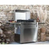 Ensemble Plancha Gaz Forge Adour Premium G75 Inox Sur Chariot + Capot -Vente Napoléon trio fa plancha chariot capot n2 premium g 75 i chariotcapot